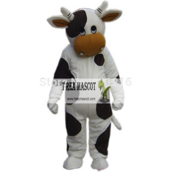 White & Black Milk Cow Mascot Costume