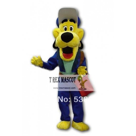 Blue Coat Yellow Dog Mascot Costume