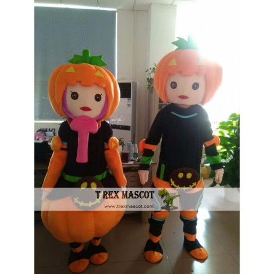 Halloween Pumpkin Boy Girl Mascot Costume