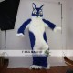 Long hair blue Wolf Mascot Costume