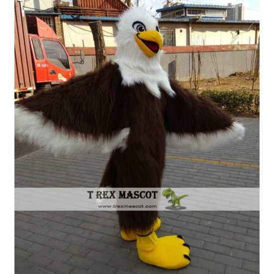 Brown Eagle Long Hair Mascot Costume