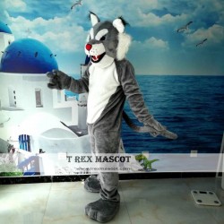 Grey Wildcat Mascot Costume