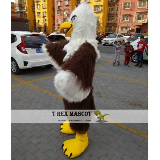 Brown Eagle Long Hair Mascot Costume