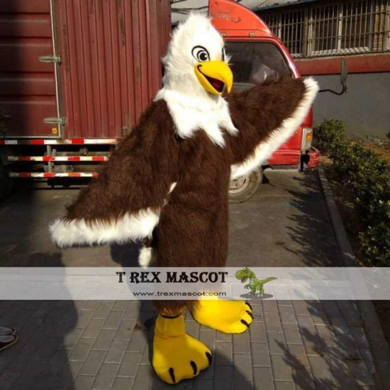 Brown Eagle Long Hair Mascot Costume