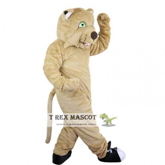 Beige tiger / wildcat Mascot Costume