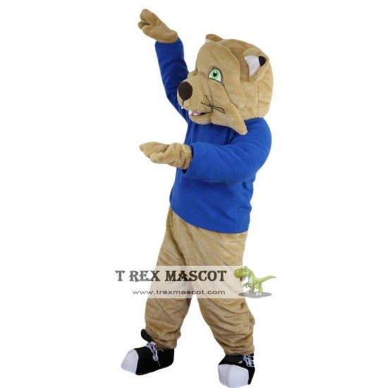 Sport Beige tiger / wildcat Mascot Costume