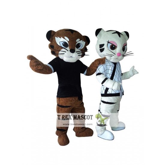 Kung Fu Judo Tiger Tigress Cartoon Mascot Costume