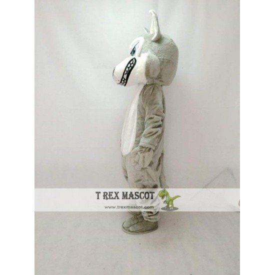 Fierce Adult Gray Wolf Mascot Costume