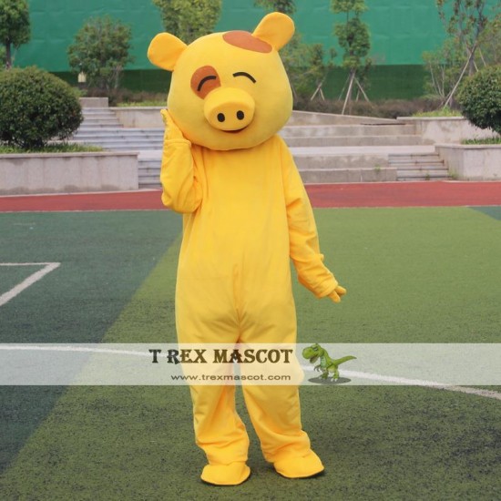 Yellow Red Pig Mascot Costumes for Adult