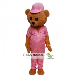 Pink Teddy Bear Mascot Costume