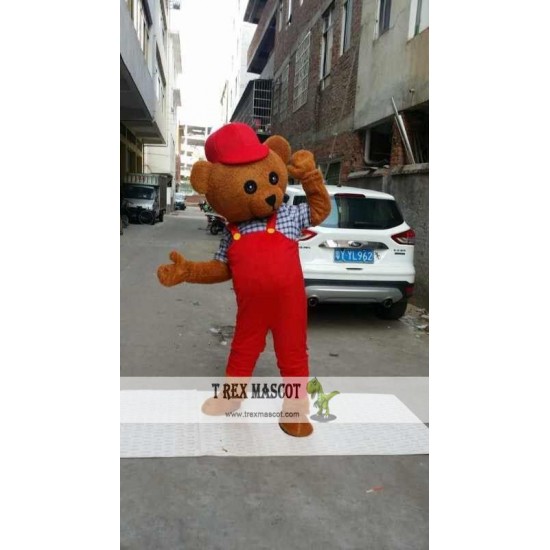 Pink Teddy Bear Mascot Costume