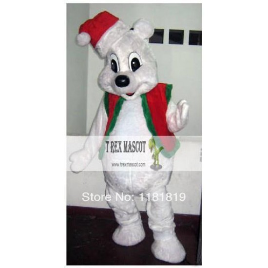 Christmas White Bear Mascot Costume