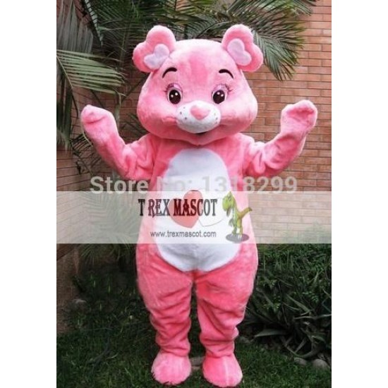 Pink Bear Mascot Costume