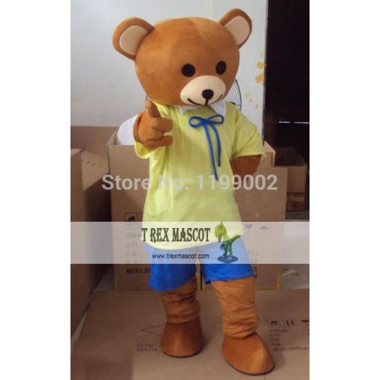 Yellow Teddy Bear Mascot Costume