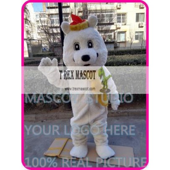 Plush White Polar Bear Mascot Costume