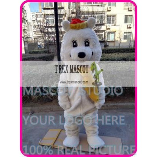 Plush White Polar Bear Mascot Costume