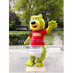 Green Teddy Bear Mascot Costume