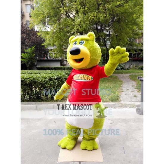 Green Teddy Bear Mascot Costume