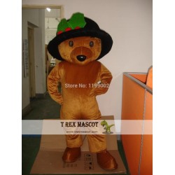 Long Hair Plush Brown Teddy Bear Mascot Costume