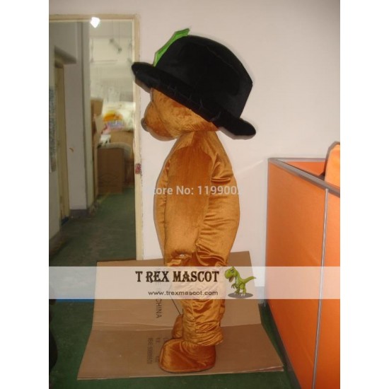 Long Hair Plush Brown Teddy Bear Mascot Costume