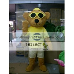 Adult Bear Mascot Costume with Glass