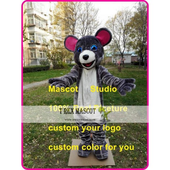 Grey Mouse Mascot Costume Rat Mice