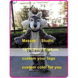 Grey Big Wolf Mascot Costume Plush Wolf