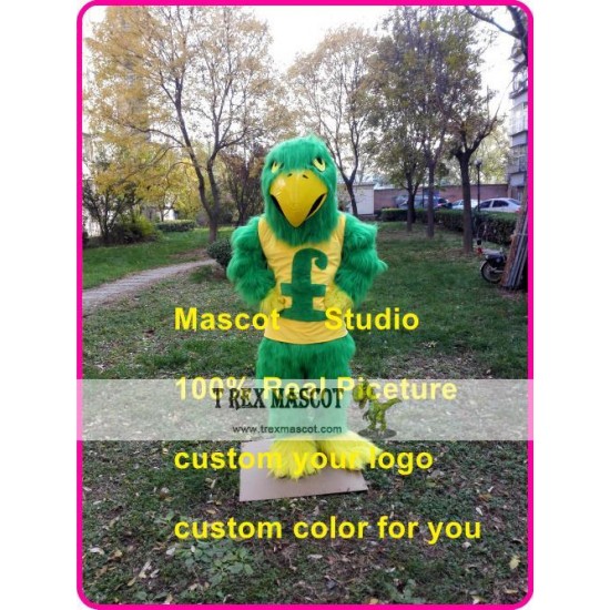 Green Falcon Mascot Costume Plush Green Hawk Eagle Mascot