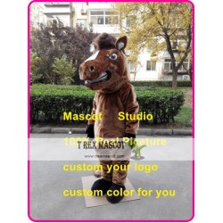 Brown Horse Mascot Costume Mustang Stallion 