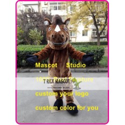 Brown Horse Mascot Costume Mustang Stallion 