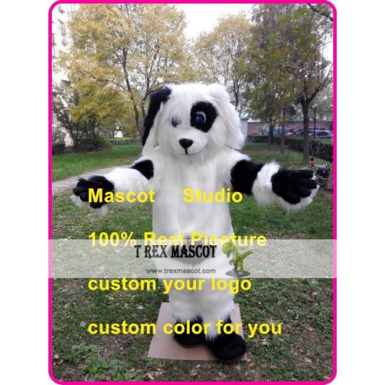 Black & White Spot Dog Mascot Costume