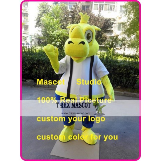 Yellow Rhino Mascot Costume