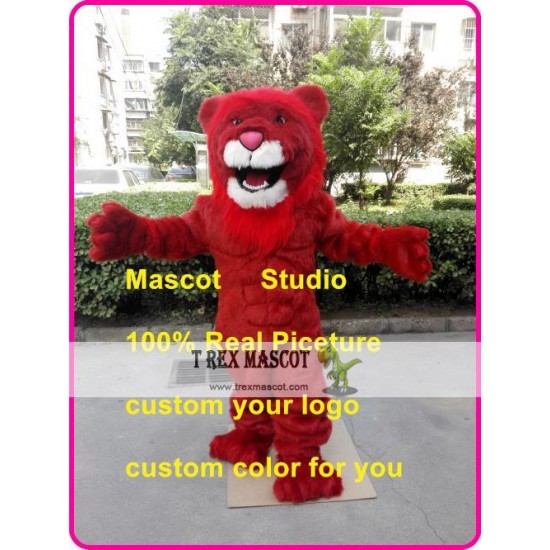 Red Lion Mascot Costume Plush Lion