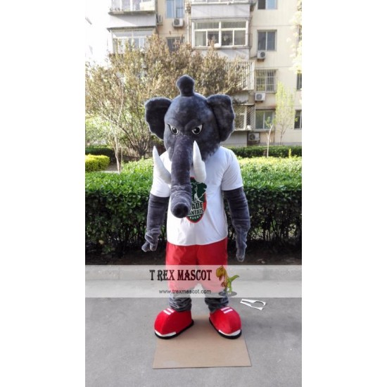 Grey Elephant Mascot Costume