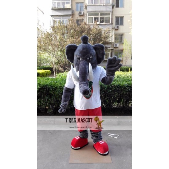 Grey Elephant Mascot Costume