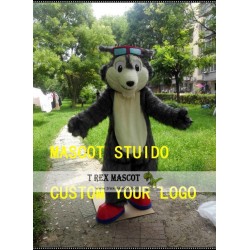 Grey Big Wolf Mascot Costume