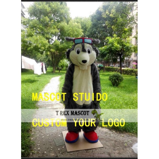 Grey Big Wolf Mascot Costume