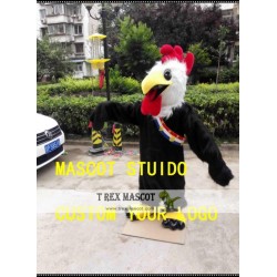 Black Rooster Mascot Costume Chicken Cock Costume