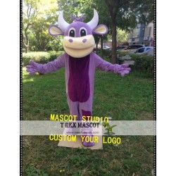 Purple Bull Cow Mascot Costume