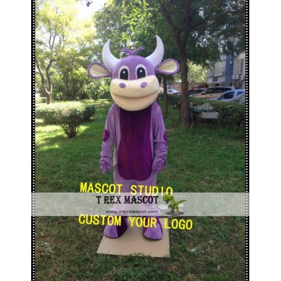 Purple Bull Cow Mascot Costume