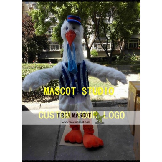 Plush Stork Mascot Costume