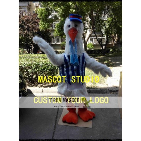 Plush Stork Mascot Costume