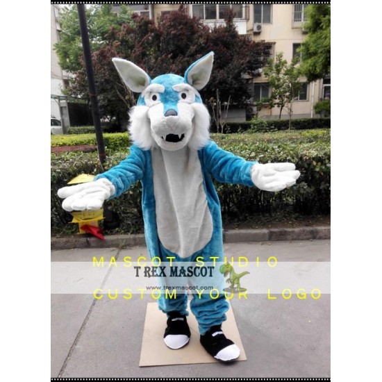 Blue Wolf Mascot Costume