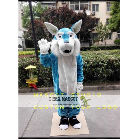 Blue Wolf Mascot Costume