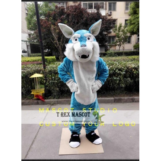 Blue Wolf Mascot Costume