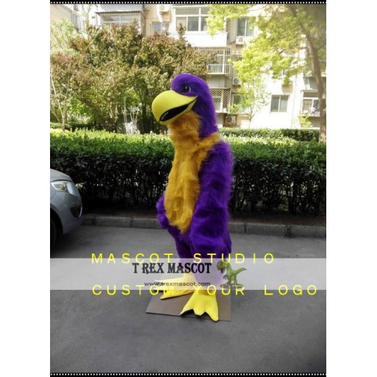 Purple Eagle Mascot Costume Hawk Falcon