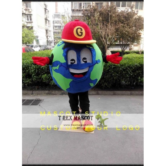 Globe Mascot Costume Earth