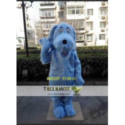 Blue Plush Dog Mascot Costume