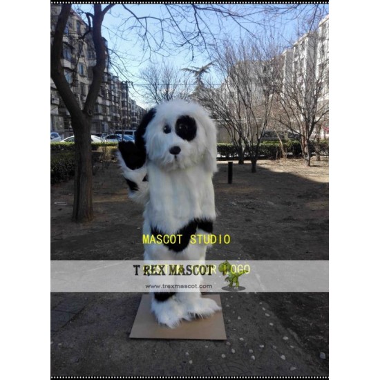 White Plush Dog Mascot Costume