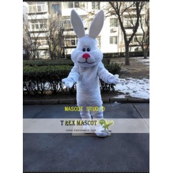 Fat Easter Rabbit Mascot Costume White Bunny